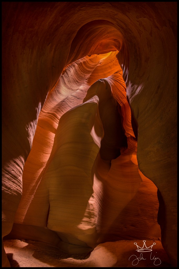 The Throne Room - This was a nearly 6 minute exposure in a very dark chamber of Canyon X. I sat in a back corner of this small chamber and pointed my fisheye lens towards the ceiling to capture the depth and "grandeur" of the throne room... An amazing place with light seeping in from the roof of the canyon some 100 feet above.