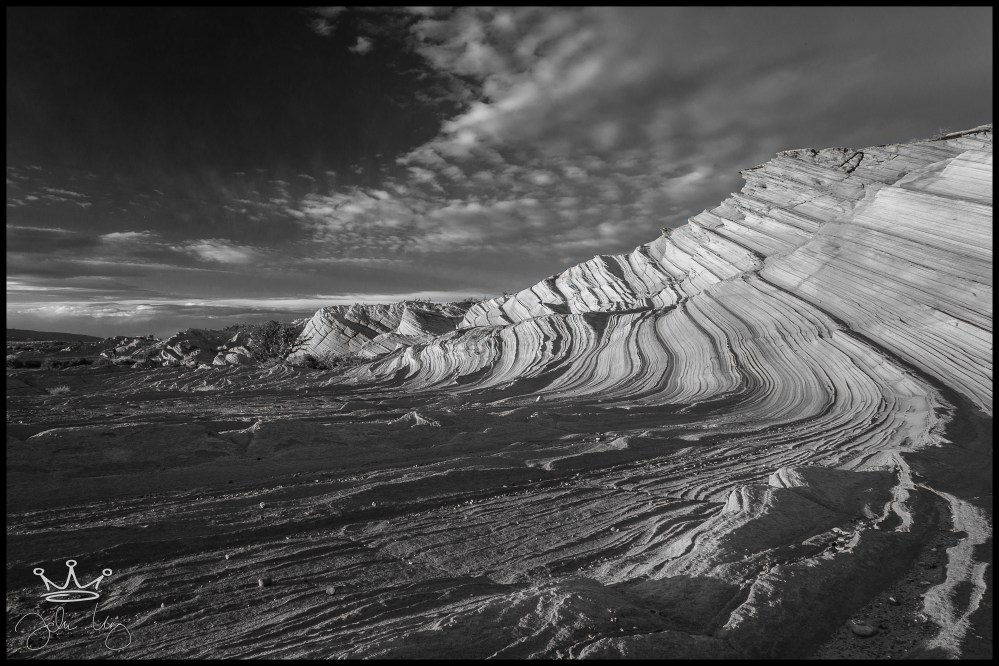 "The Fins" An area just south and east of Page, Arizona where the lines and desert landscape seem to lead a path right to the stars! This shot was taken just around sunset at "The Fins!"